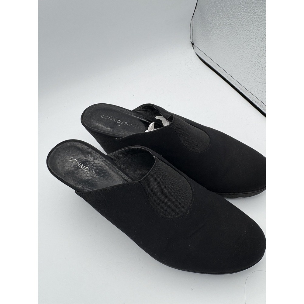 Donald J Pliner Shoes Womens Size 9 Black Marfa Wedge Mule Slip On Comfort Dress